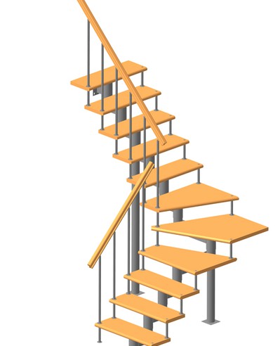 Модульные поворотные лестницы на 90